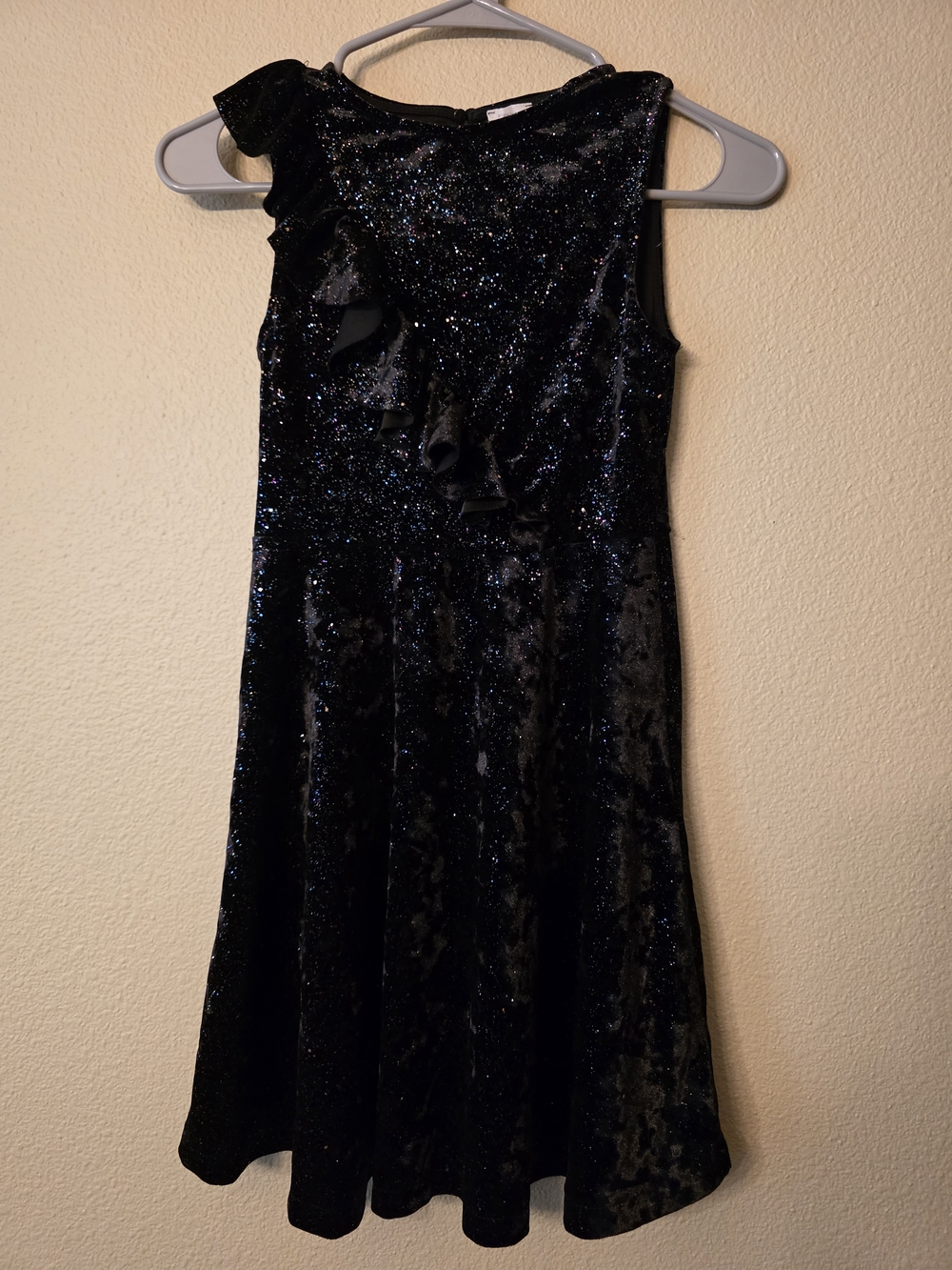 Zara Black Velvet Dress with Multicolor Glitter
